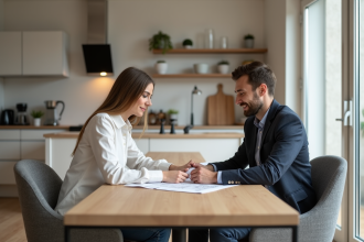 Jeune couple français dans un appartement moderne