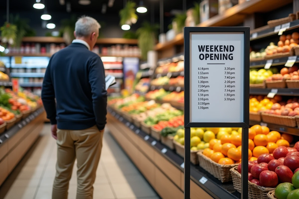 Homme lisant une affiche d