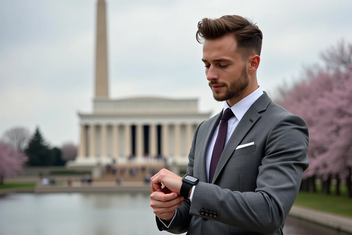 Jeune homme américain vérifiant l