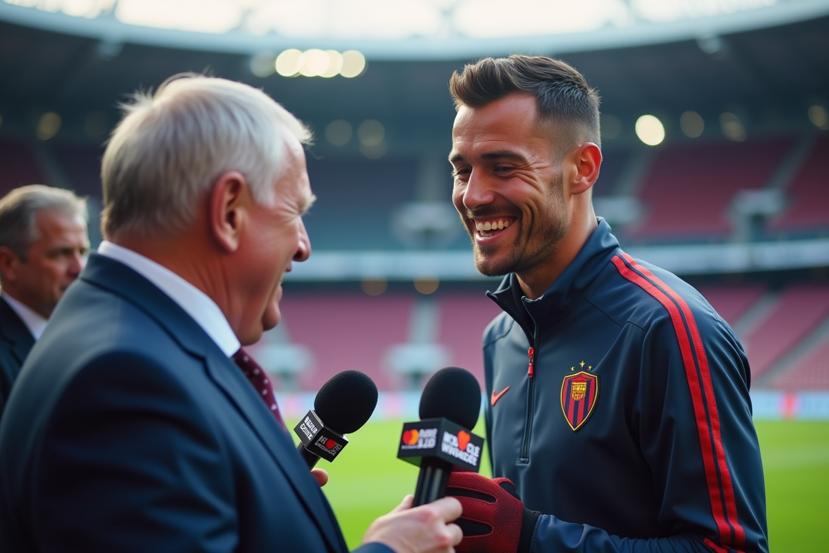 Joueur de football souriant lors d